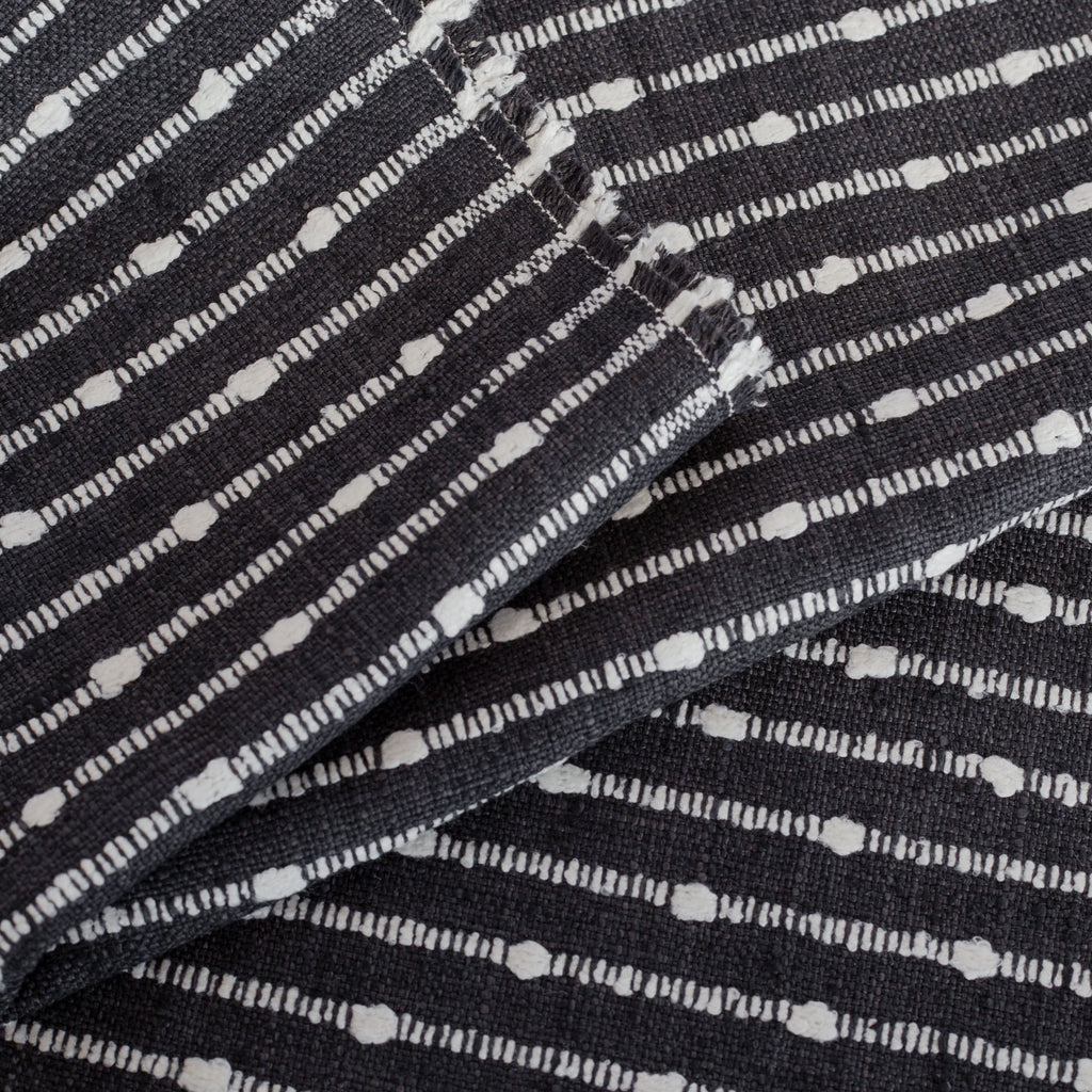 black and white nubbly stripe fabric
