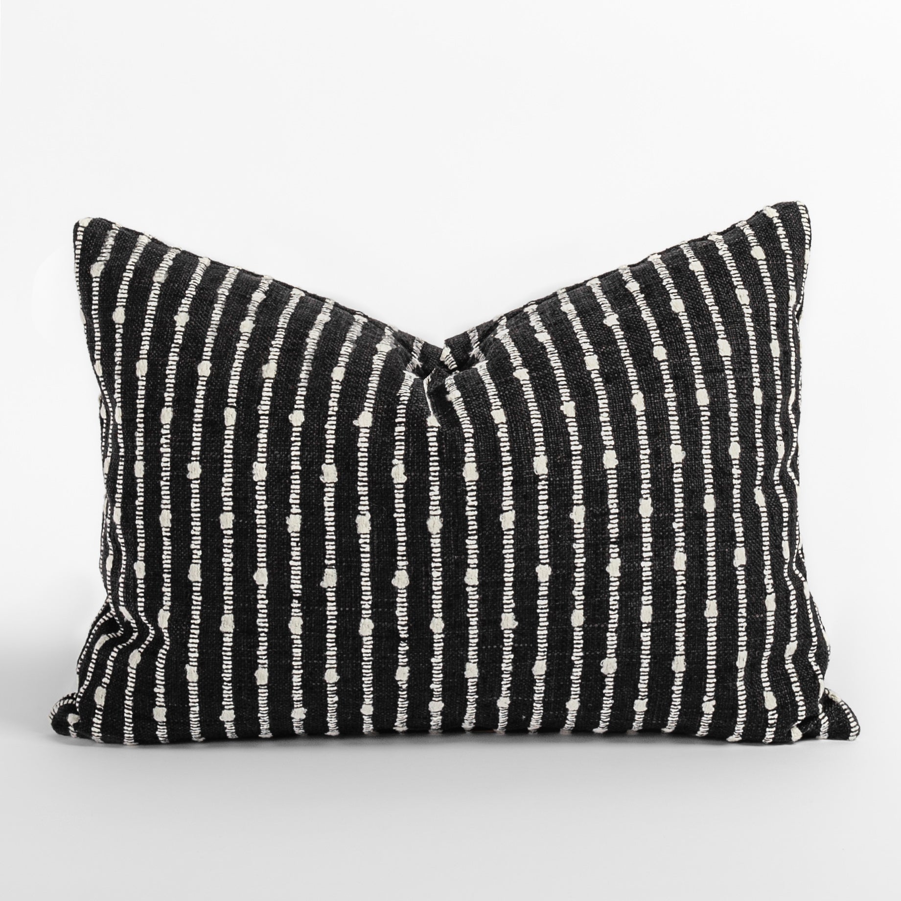 Arren stripe black and white lumbar pillow from Tonic Living
