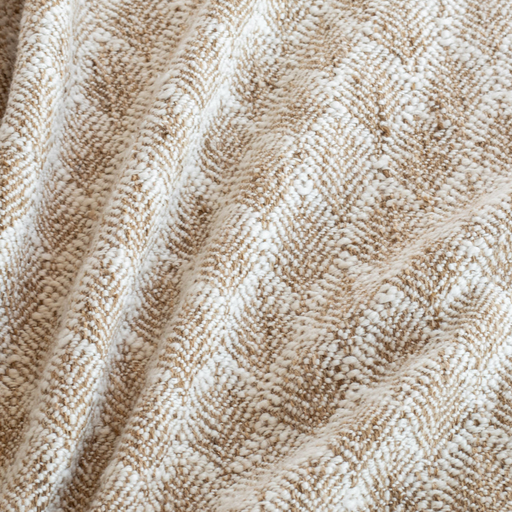 a cream and light brown wheat sheaf pattern upholstery fabric by the yard from Tonic Living