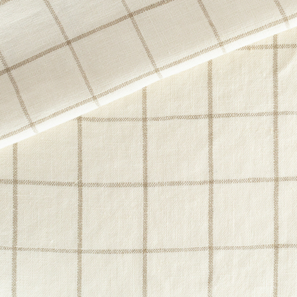 Butler check cream and beige windowpane linen fabric from Tonic Living