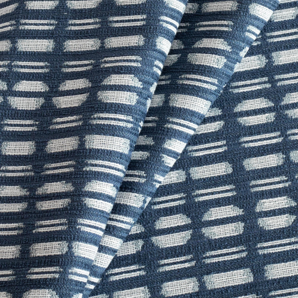 Calima Indigo blue and white ikat pattern indoor outdoor fabric : view 2