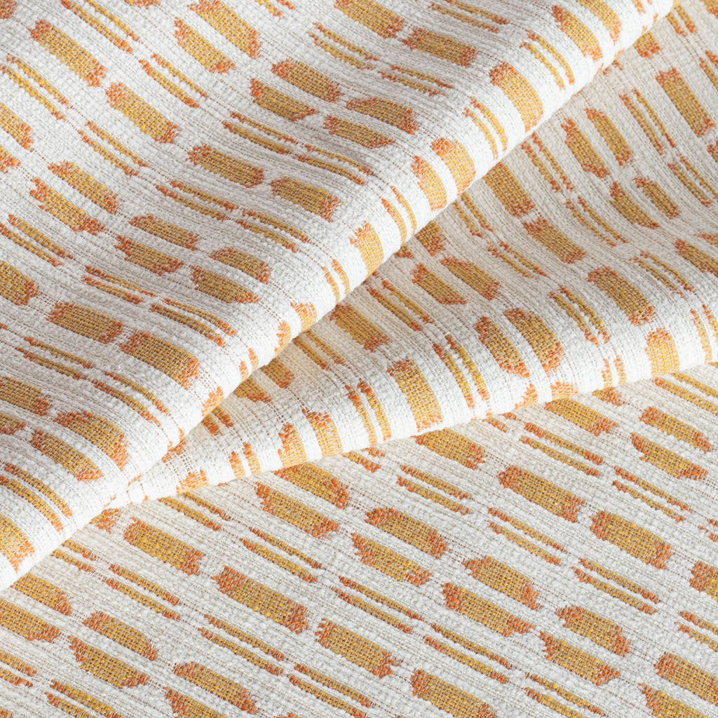 Calima Sunglow tangerine yellow and cream ikat pattern indoor outdoor fabric : view 2