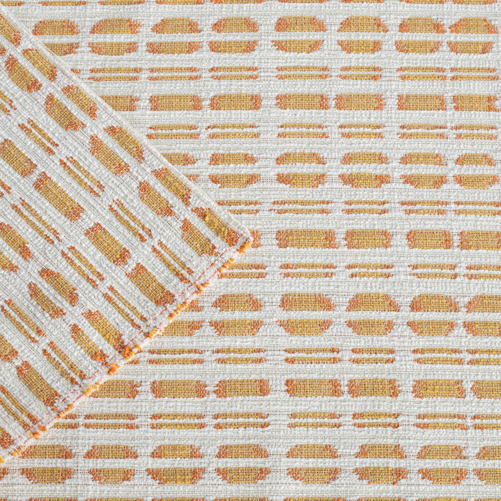 Calima Sunglow tangerine yellow and cream ikat pattern indoor outdoor fabric : view 5
