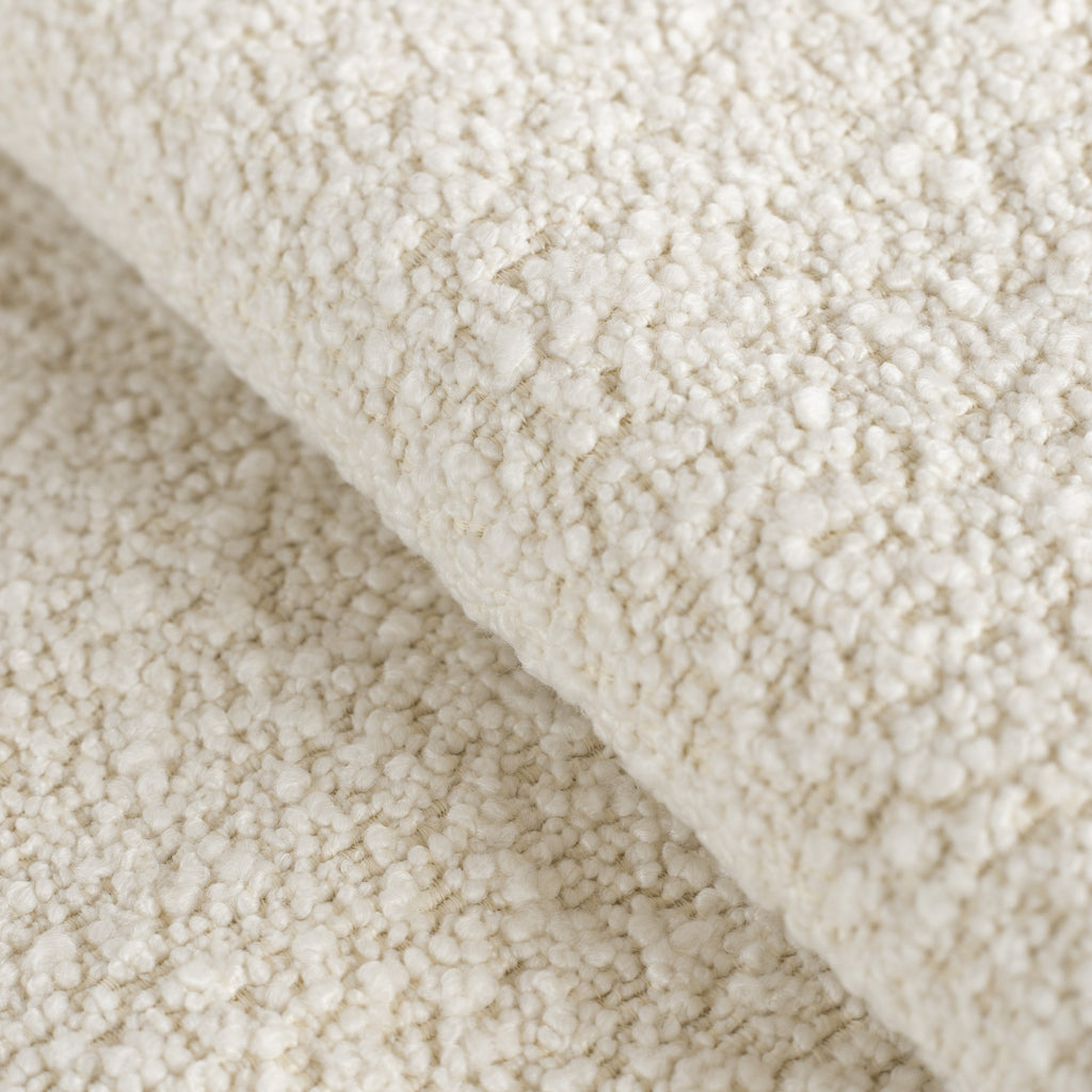 Cambie Chalk, a creamy, off-white boucle upholstery fabric : view 5