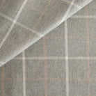 a heathered gray and cream plaid check home decor fabric