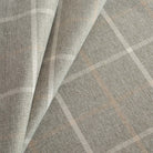 Camden Flagstone gray and beige large scaled plaid upholstery fabric from Tonic Living