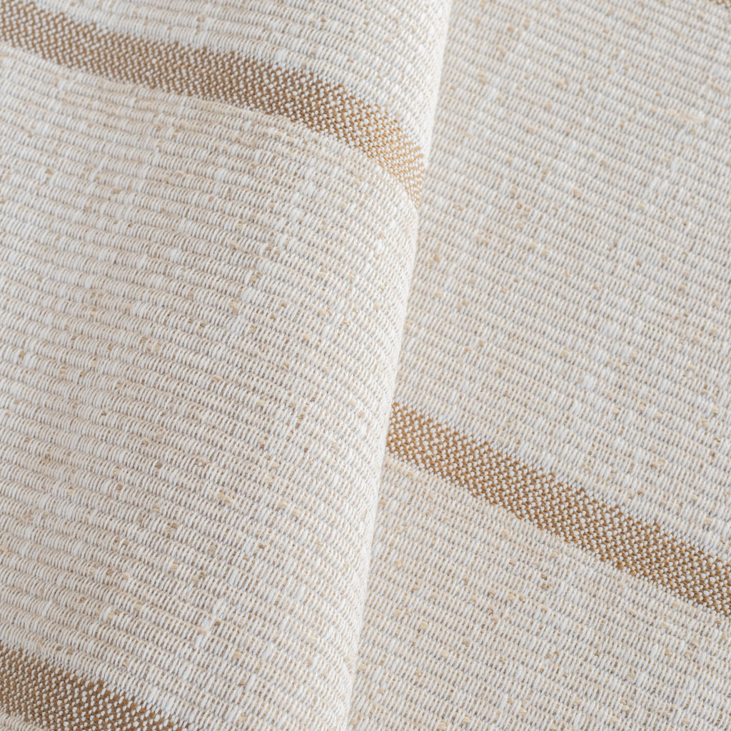 a cream and caramel brown stripe upholstery fabric