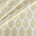 Chandra gold ochre floral block print drapery fabric from Tonic Living