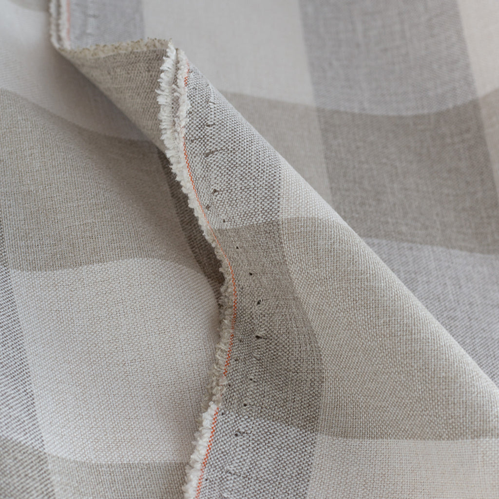 Cottage Check Fabric, a cream and taupe buffalo check home decor fabric from Tonic Living