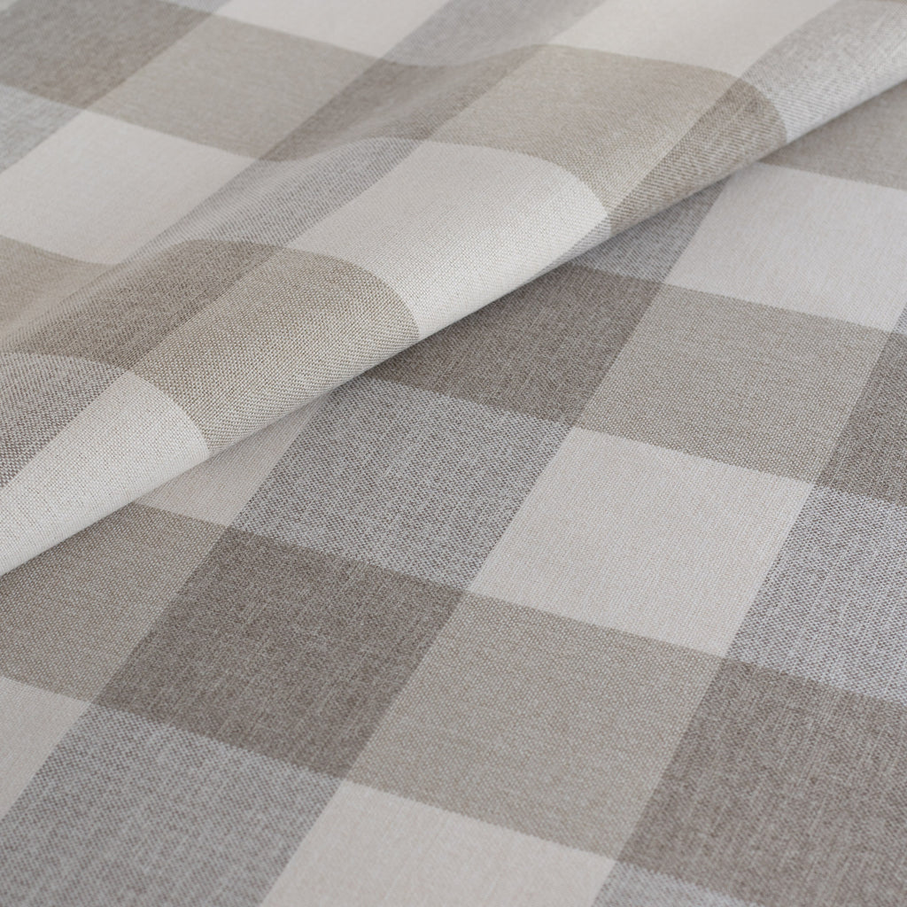 Cottage Check Fabric, a cream and taupe buffalo check performance fabric from Tonic Living