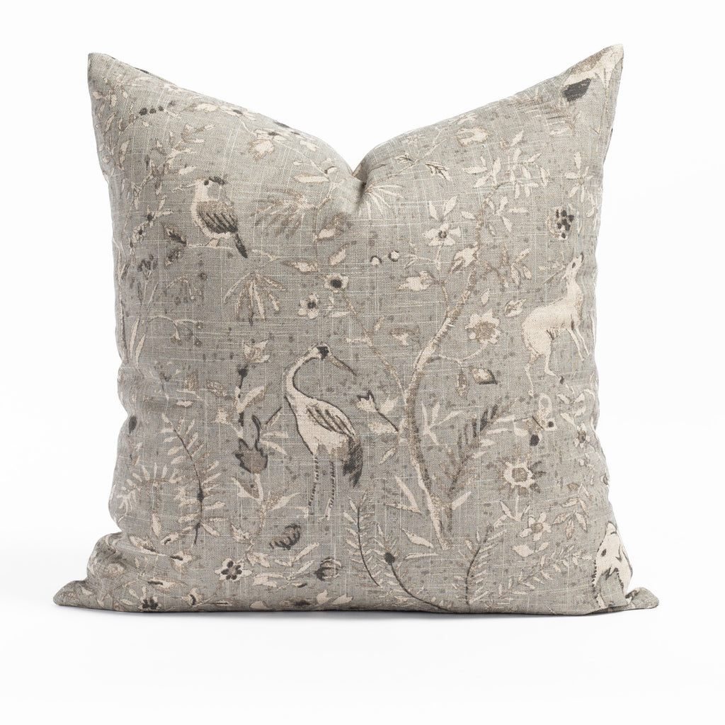 Cyprus 20x20 Blue Smoke Pillow, a sophisticated exotic animal print neutral gray pillow from Tonic Living