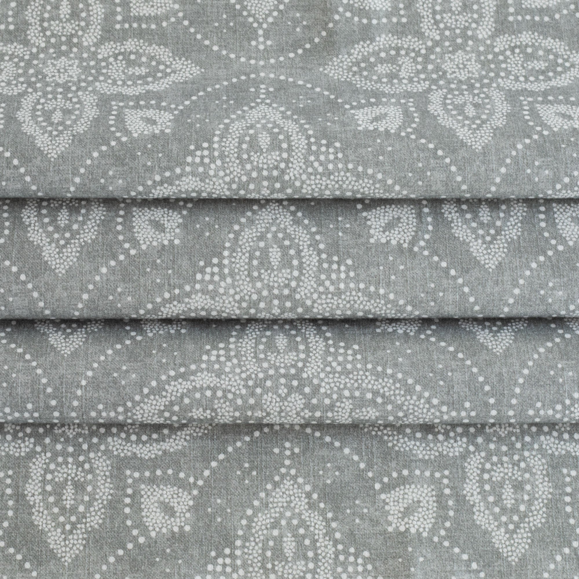 Dixie Sea Glass gray floral dot medallion print home decor fabric