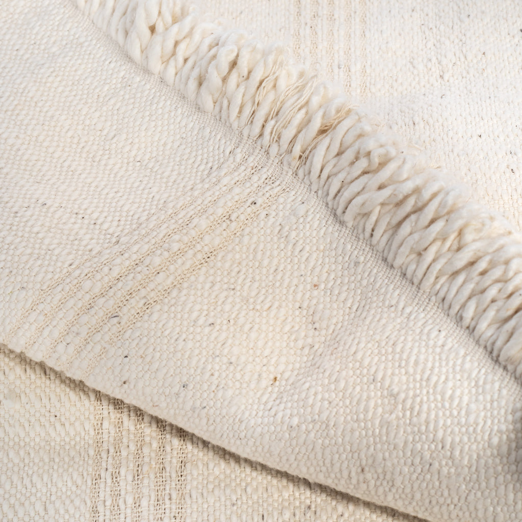 Fatima cream on cream stripe handcrafted cotton throw blanket : view 3