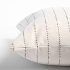 fontana cream and sandy gray stripe pillow : side view