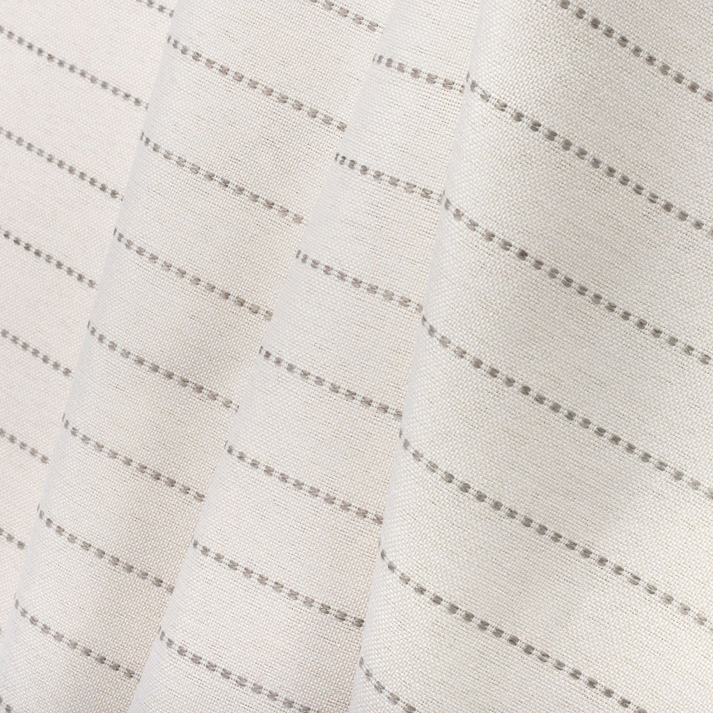 a light cream and sandy gray stripe indoor outdoor fabric