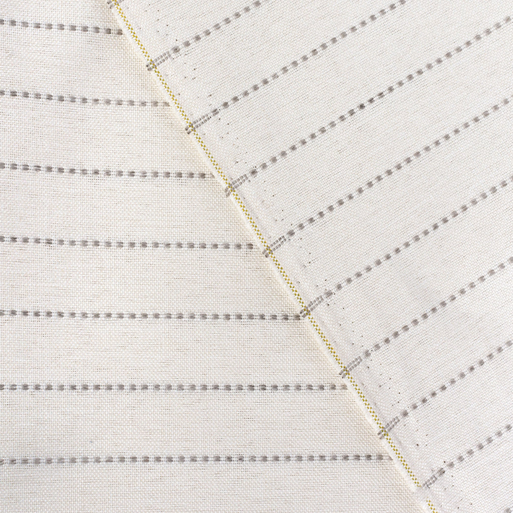 Fontana Linen, a light cream and sandy gray horizontal stripe indoor outdoor fabric