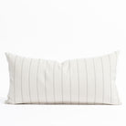 Fontana Stripe indoor outdoor lumbar throw pillow in cream and light gray from Tonic Living