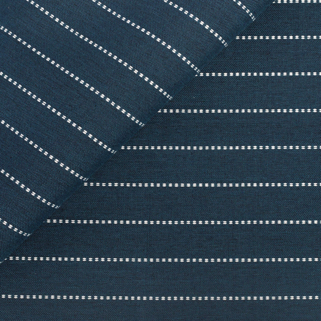 Fontana navy blue and white horizontal stripe indoor outdoor fabric from Tonic Living