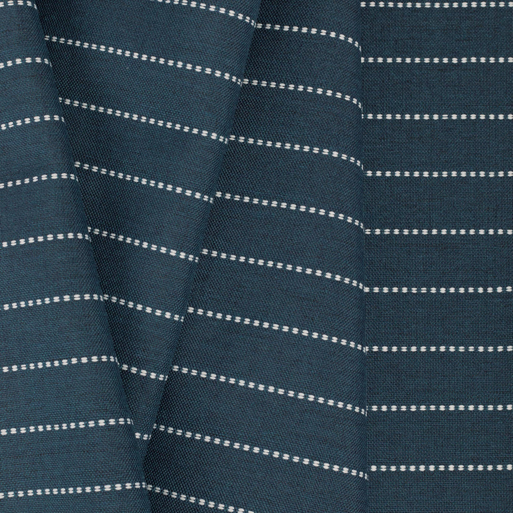 Fontana navy blue and white horizontal stripe indoor outdoor fabric : view 5