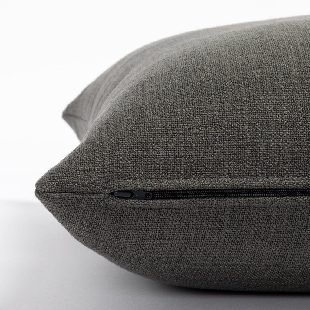 Grange 22x22 Pillow Graphite grey throw pillow from Tonic Living - view 3 zipper