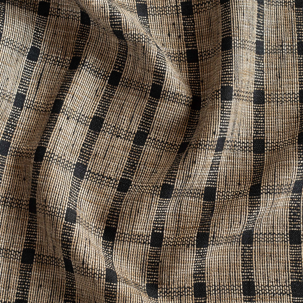 Harriet Check Espresso, a tan brown and black plaid woven fabric from Tonic Living