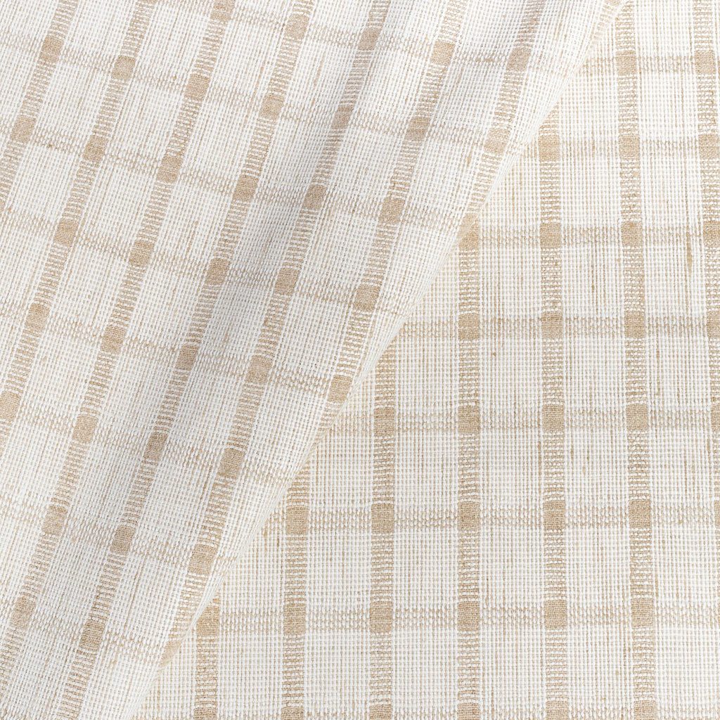 ivory and beige plaid check home decor fabric