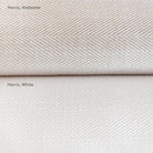 Harris White and Harris Alabaster : neutral herringbone pattern performance upholstery fabric from Tonic Living