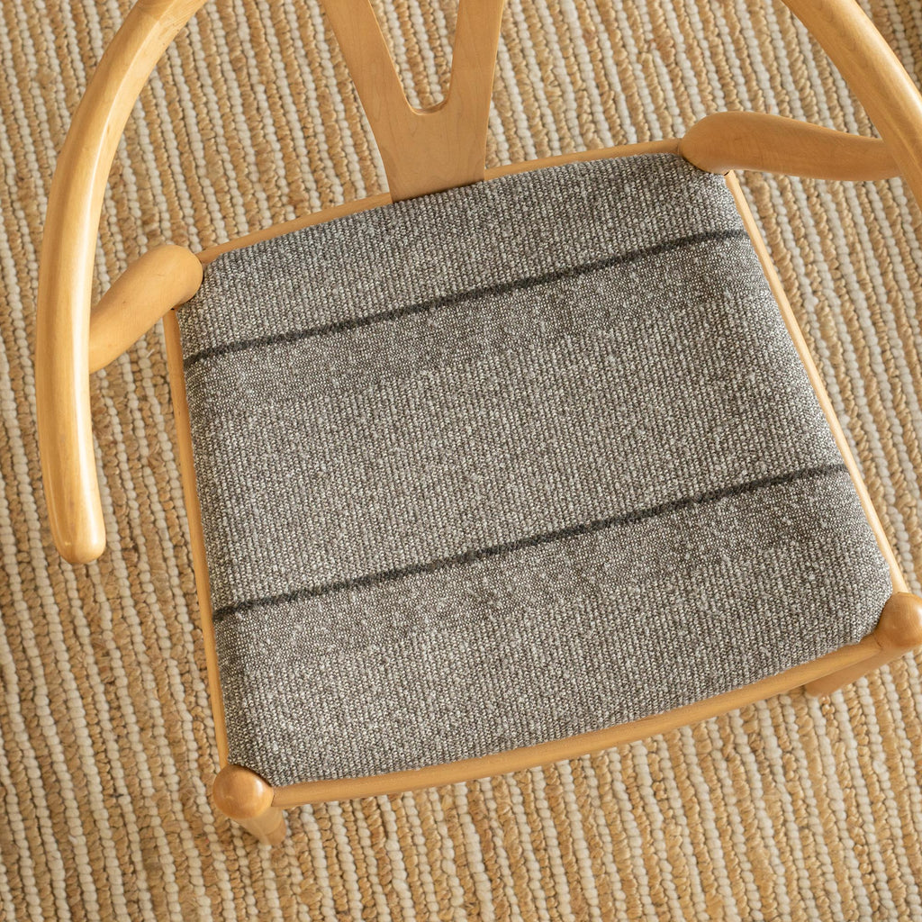 gray tonal textured striped upholstered chair seat