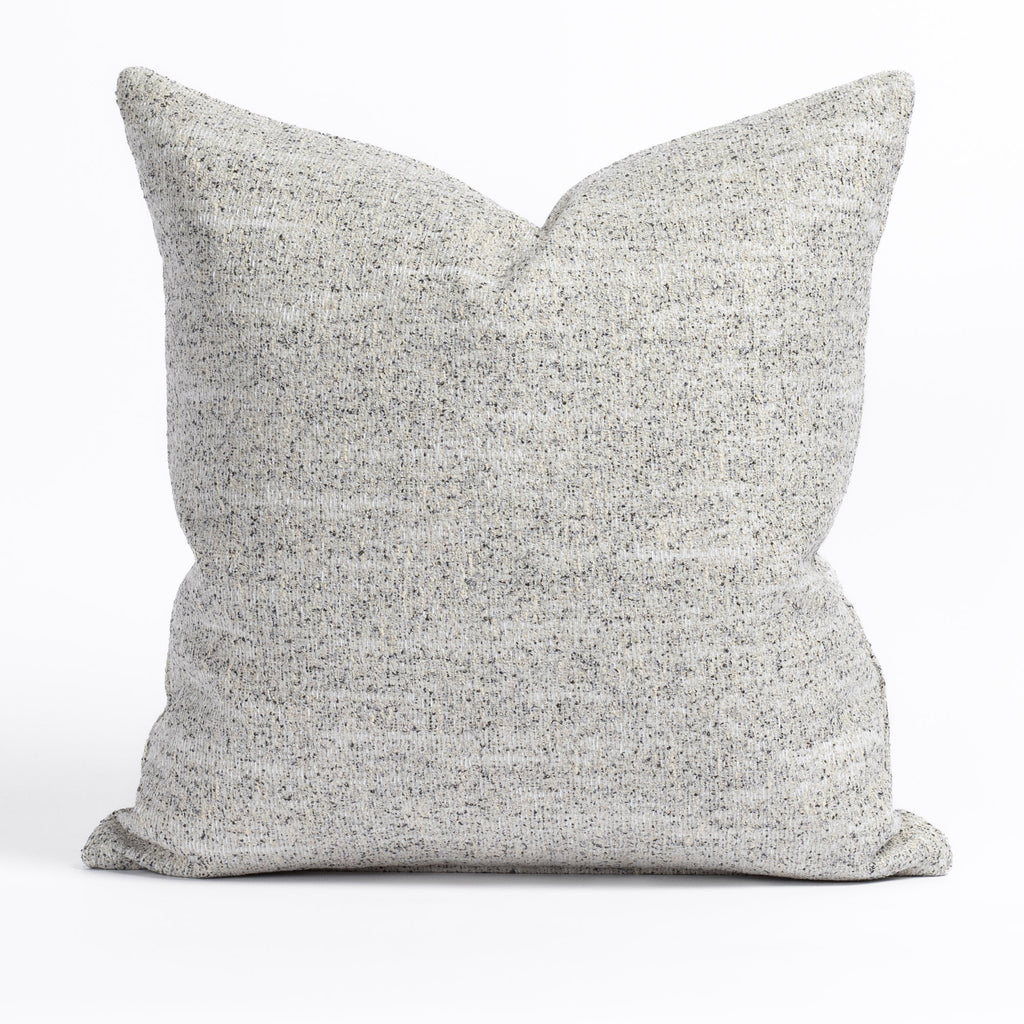 Heywood 20x20 Pillow Pepper, a cream, beige and charcoal grey speckled textured pillow 