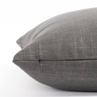 a smoke gray throw pillow : zipper detail