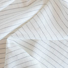Hudson cream white and black stripe linen blend drapery fabric : view 5