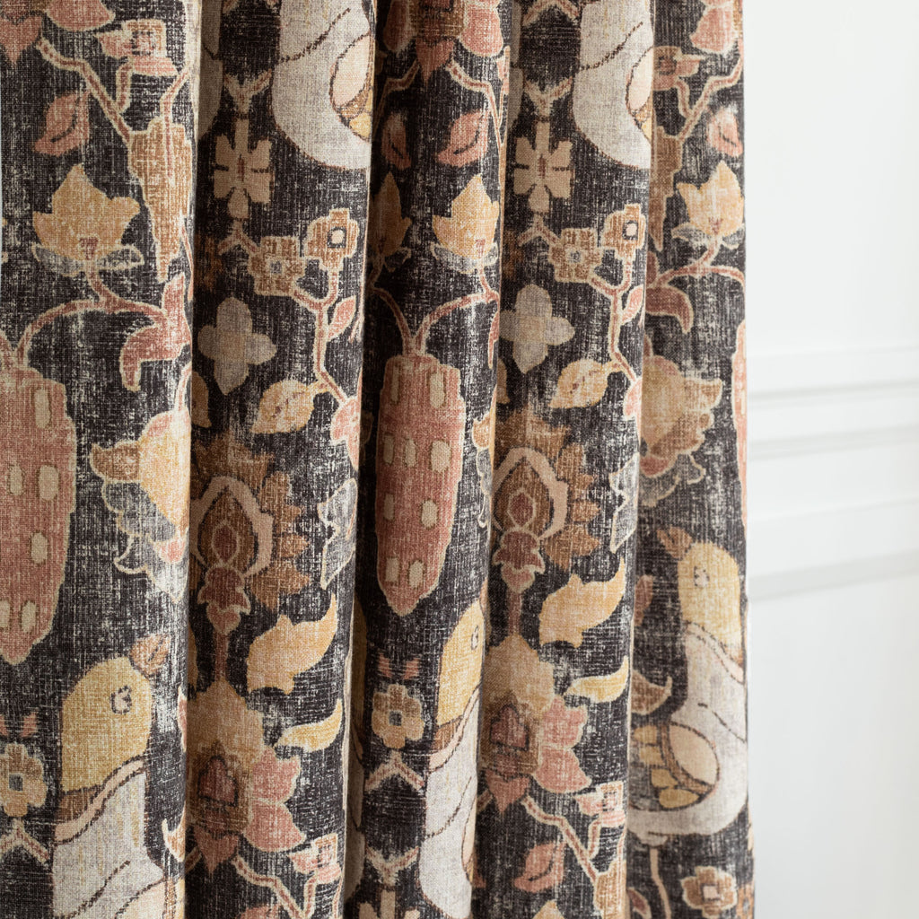 Kalida Walnut earth toned vintage tapestry print home decor fabric