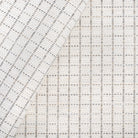 Keely Check Birch, a cream and greige texture stitched windowpane pattern upholstery fabric : view 2