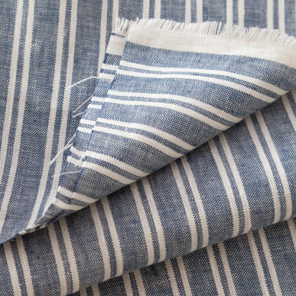 Lita Stripe Linen, French Blue + White