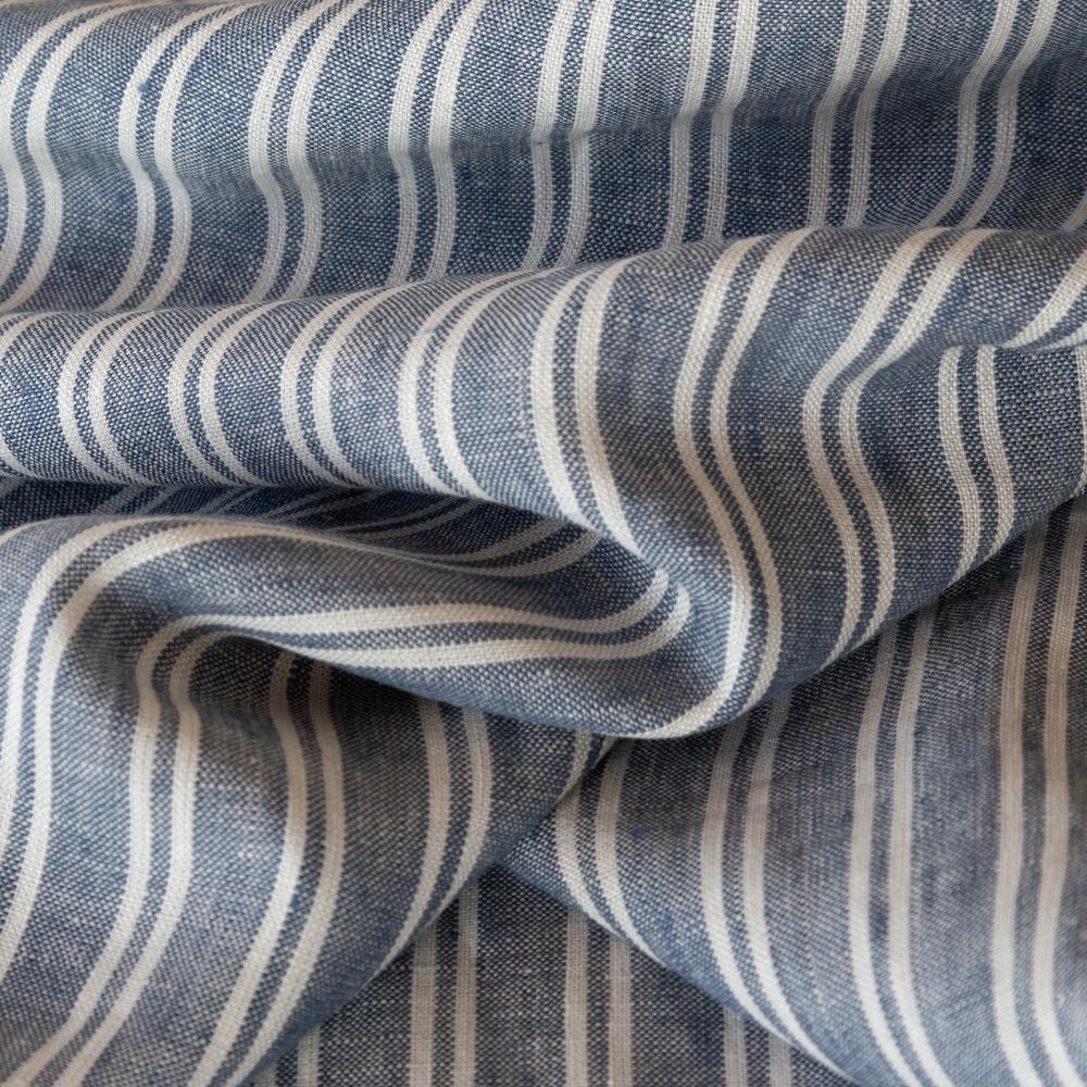 Lita Stripe Linen, French Blue + White – Tonic Living