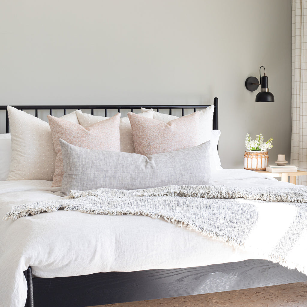 bedroom vignette: modern bed pillows from Tonic Living