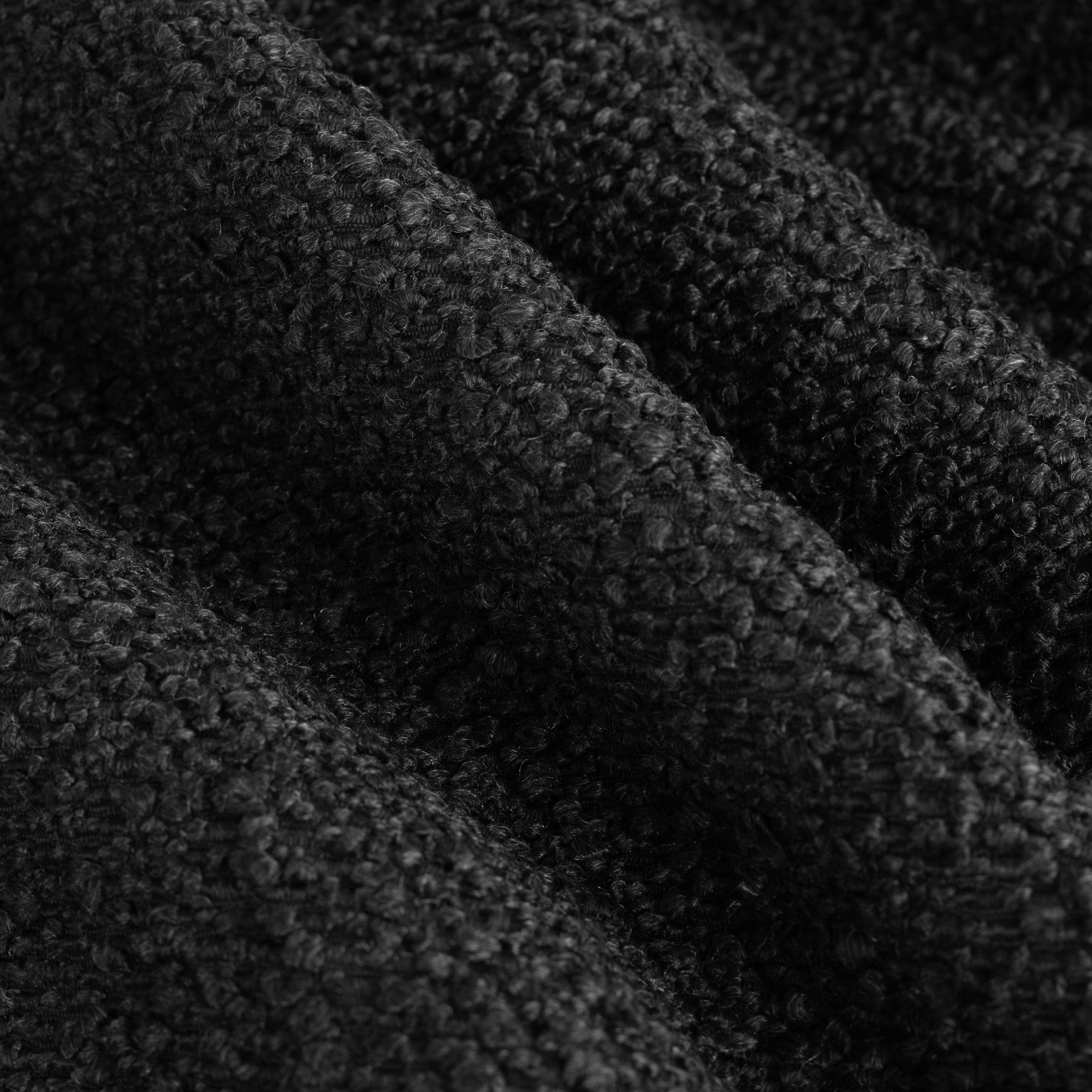 Maddox Iron, a black boucle upholstery fabric : view 2