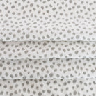 a white and silver grey inky dot print home decor fabric