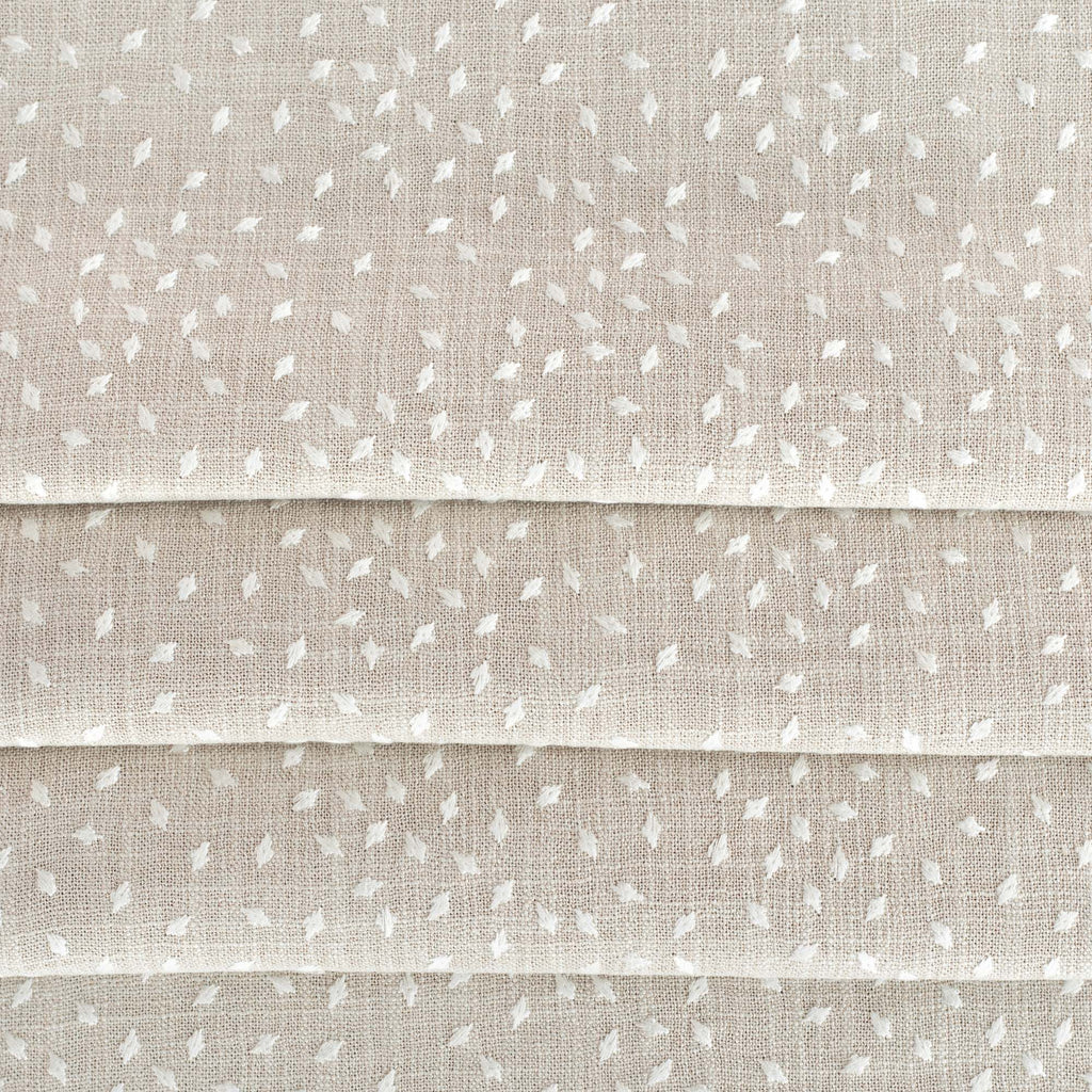 Masie Pearl, a sandy beige home decor fabric with a scattering of embroidered ivory flecks : view 5