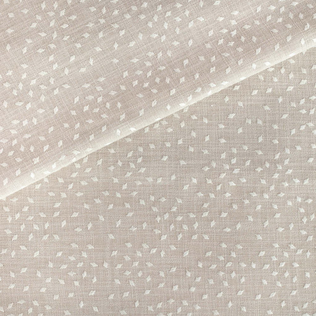 Masie Pearl, a sandy beige home decor fabric with a scattering of embroidered ivory flecks : view 3