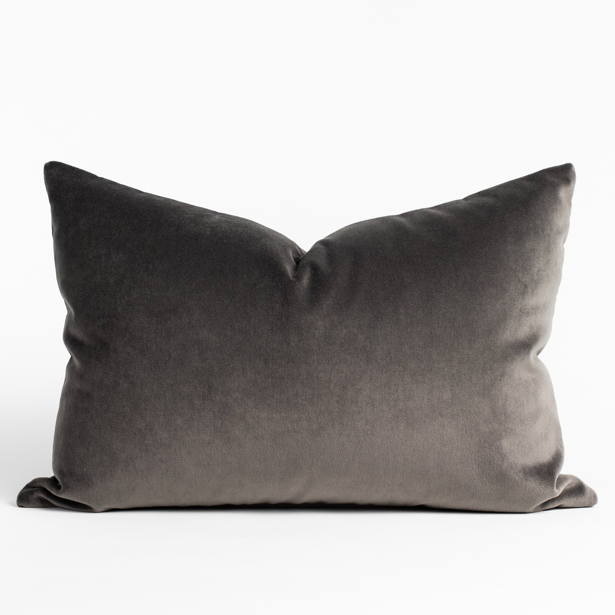 Mason Velvet Shale Lumbar, a deep grey velvet lumbar pillow from Tonic Living