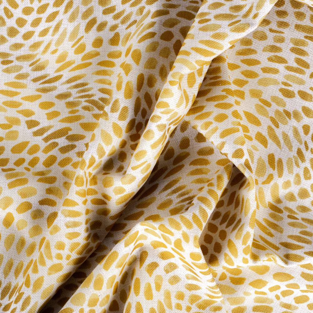 Mazzy Goldenrod, yellow swirl print fabric from Tonic Living