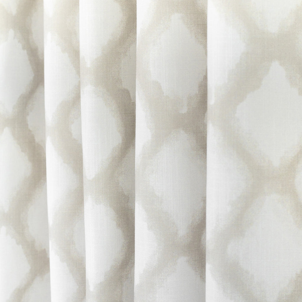 Melrose Sand, a beige and white ikat print fabric from Tonic Living