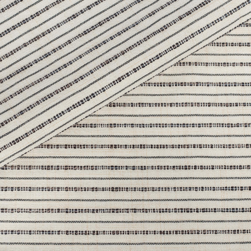 Misto Stripe Cream and black, a cream and black horizontal striped Crypton home performance fabric