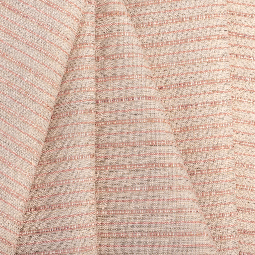Misto Coral Blush, a light pink and light tan horizontal striped Crypton Home performance fabric from Tonic Living