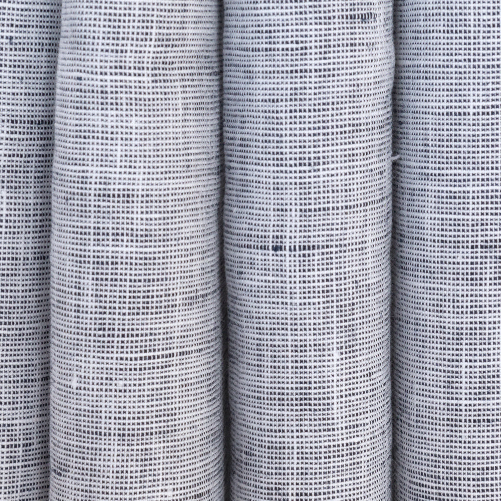 Normandy Linen Salt and Pepper, a white and deep navy blue linen drapery fabric : view 4