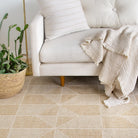 Ojai beige and cream geometric patchwork pattern  rug