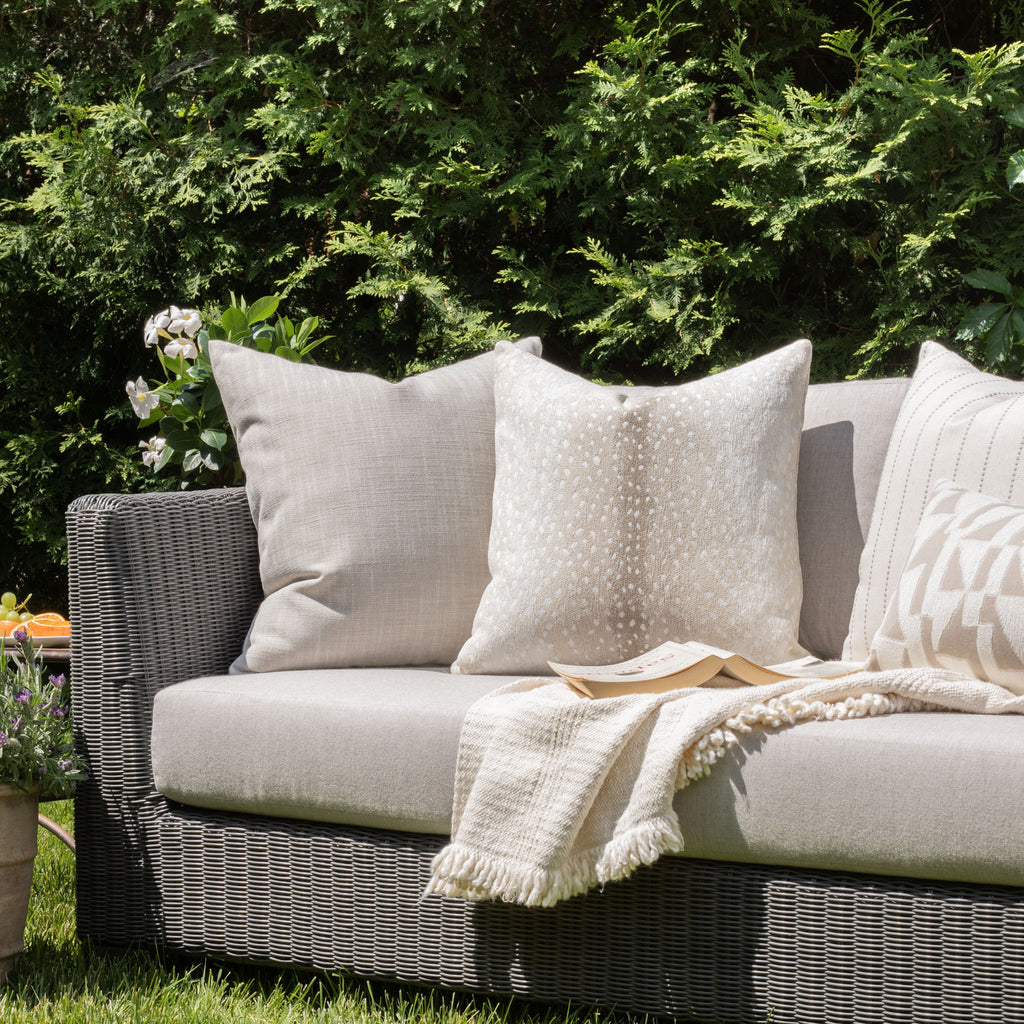 Outdoor Vignette : neutral modern designer indoor outdoor lumbar pillow from Tonic Living