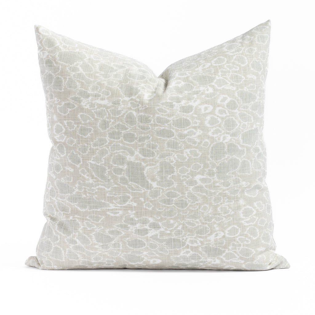 Provo 20x20 Pillow Mineral, a white and seafoam dabbled calm ocean surface print throw pillow from Tonic Living
