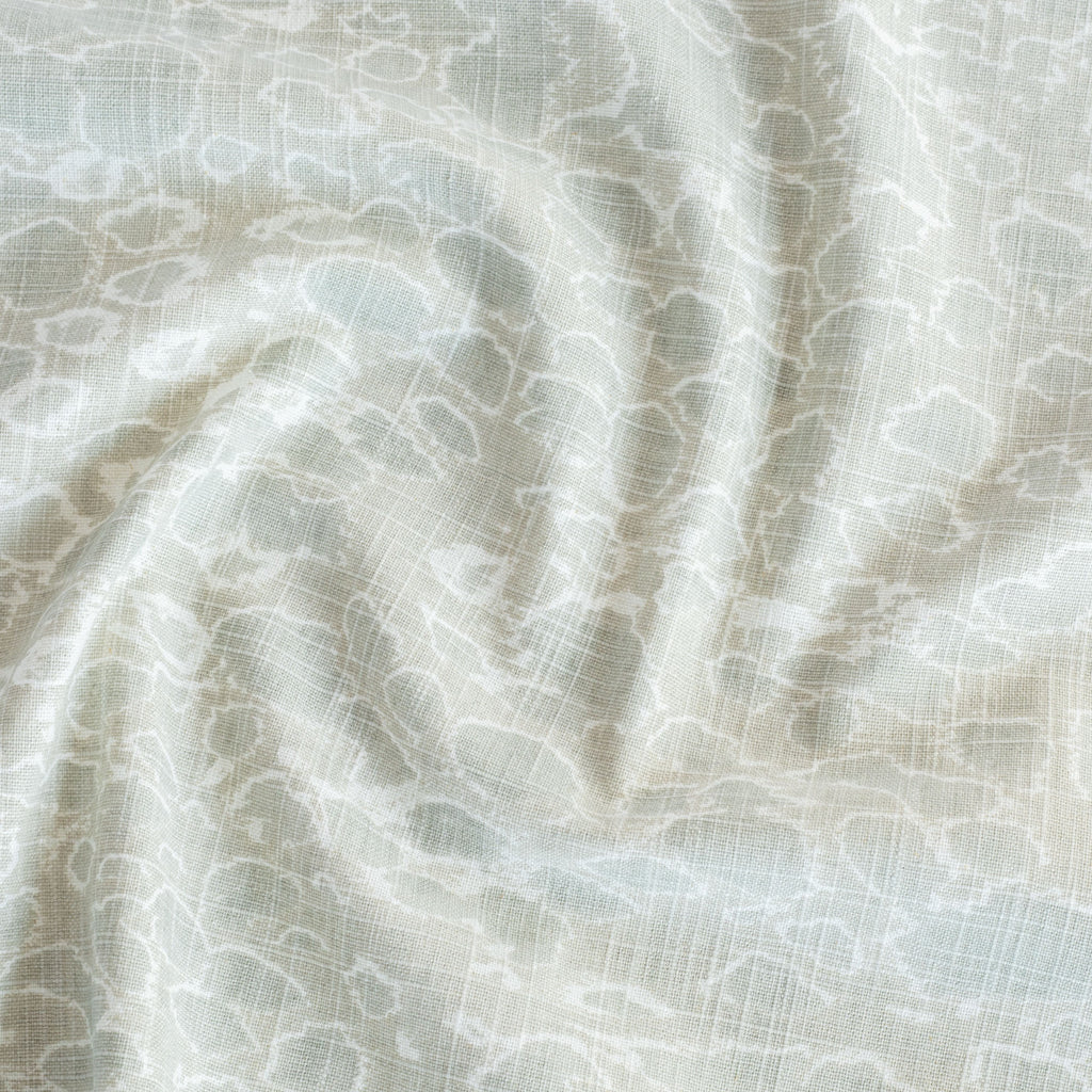 Provo Mineral Fabric, a watery mineral green abstract water print home decor fabric from Tonic Living